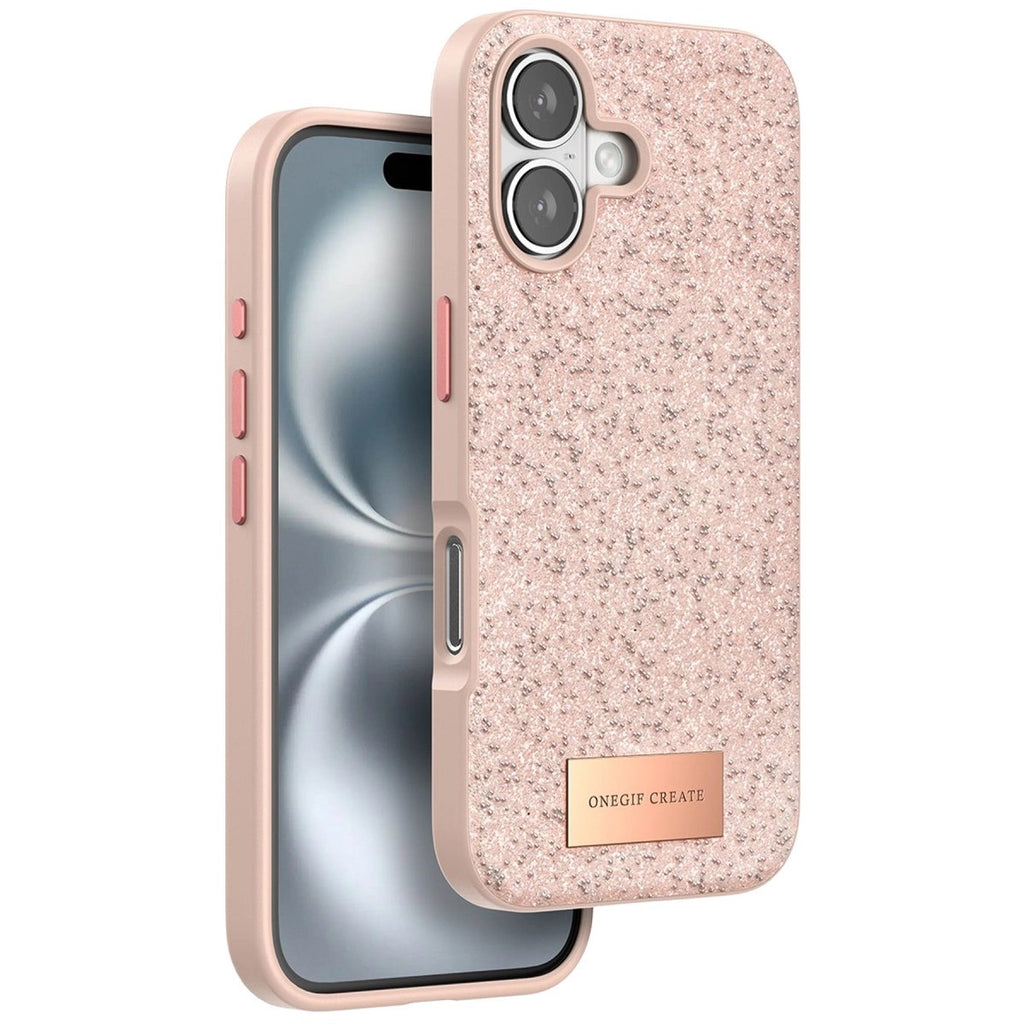 Mey İthalat® iPhone 16 Plus Bright Simli Kapak - Pembe