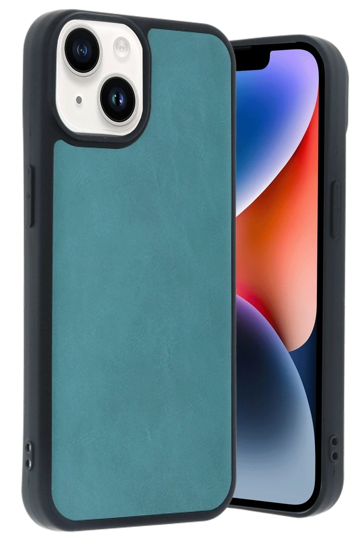 Mey İthalat® iPhone 14 Kılıf Aras Deri Kapak - Açık Yeşil