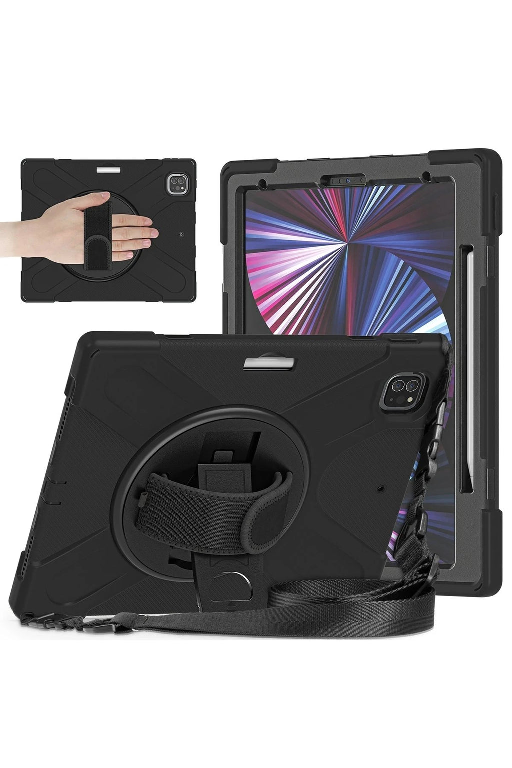 Mey İthalat® iPad Pro 12.9 (2020) Kılıf Amazing Tablet Kapak - Siyah