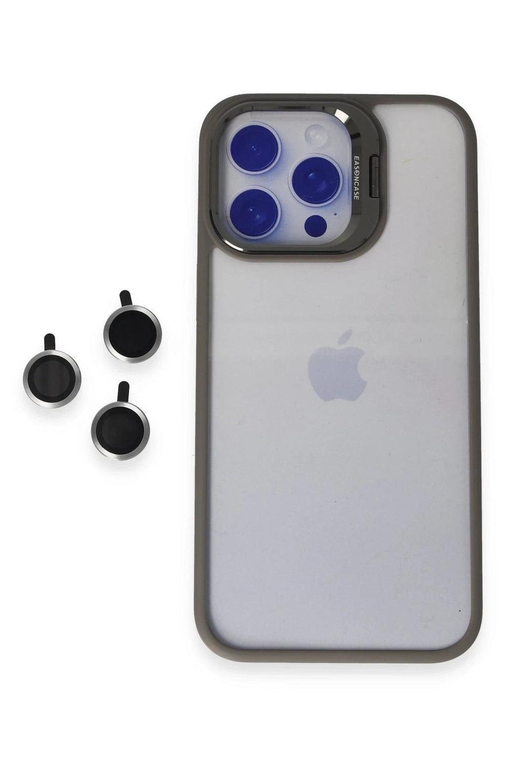 Mey İthalat® iPhone 15 Pro Max Kılıf Roblox Lens Standlı Kapak - Titan Gri