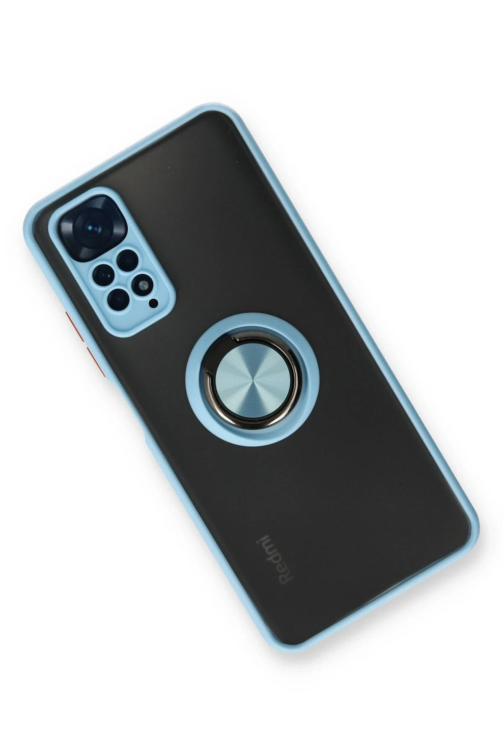Mey İthalat® Redmi Note 11 Kılıf Montreal Yüzüklü Silikon Kapak - Buz Mavi