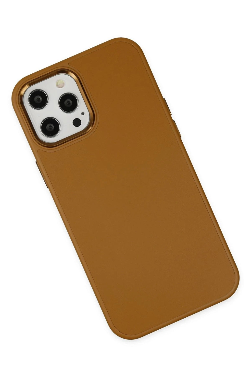 Mey İthalat® iPhone 12 Pro Max Kılıf Asya Deri Silikon - Kahverengi