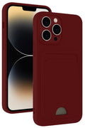 Mey İthalat® iPhone 15 Pro Max Kılıf Kelvin Kartvizitli Silikon - Bordo
