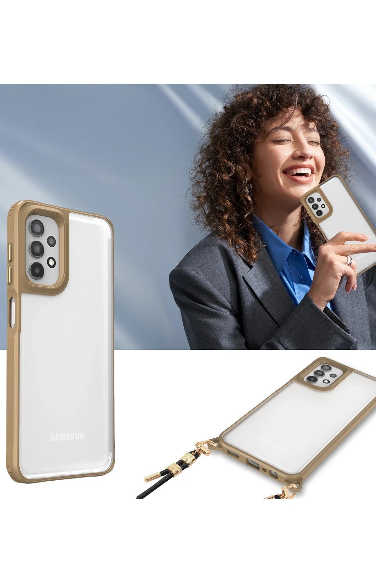 Mey İthalat® Samsung Galaxy A52 Kılıf Penta Silikon Kılıf - Çöl Titanyum