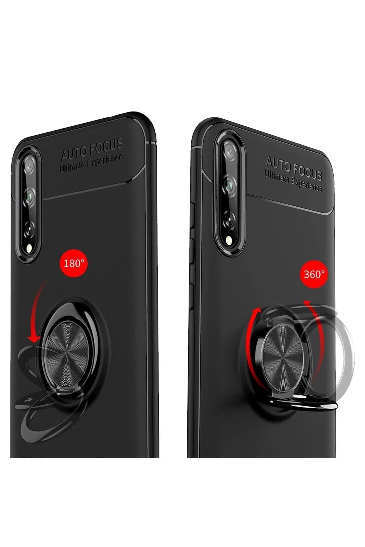 Mey İthalat® Huawei P Smart S Kılıf Range Yüzüklü Silikon - Siyah