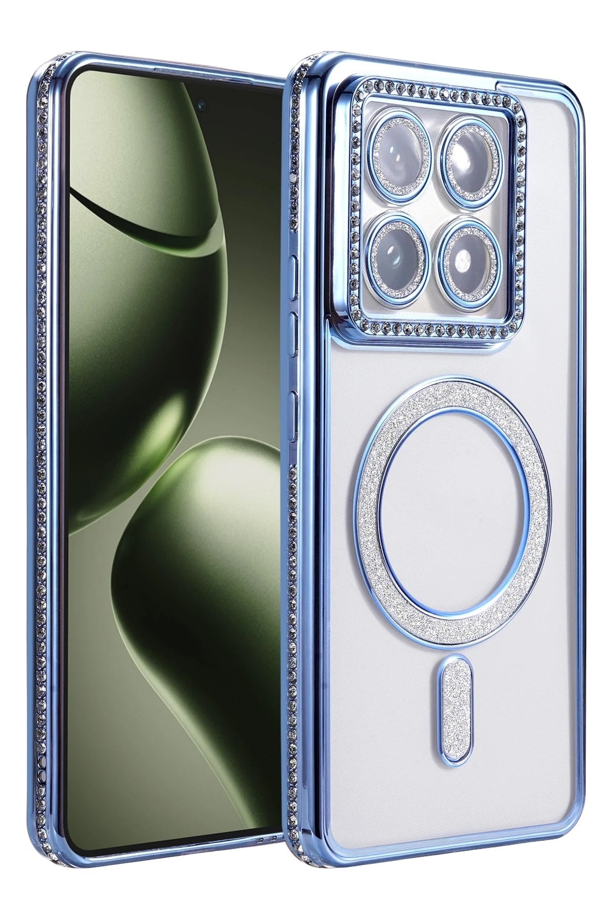 Mey İthalat® Mi 14T Pro Joke Simli Magneticsafe Kılıf - Mavi