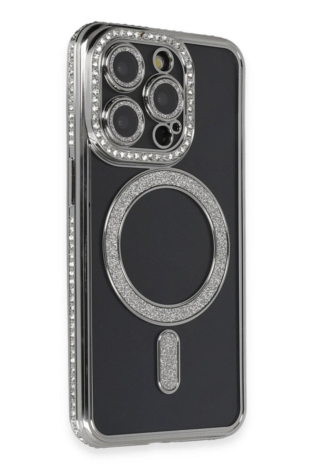Mey İthalat® iPhone 14 Pro Max Kılıf Joke Simli Magneticsafe Kılıf - Gri