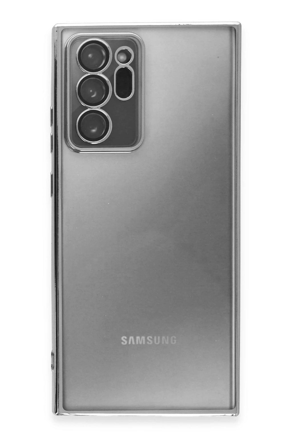 Mey İthalat® Samsung Galaxy Note 20 Ultra Kılıf Lensli Silikon - Gümüş