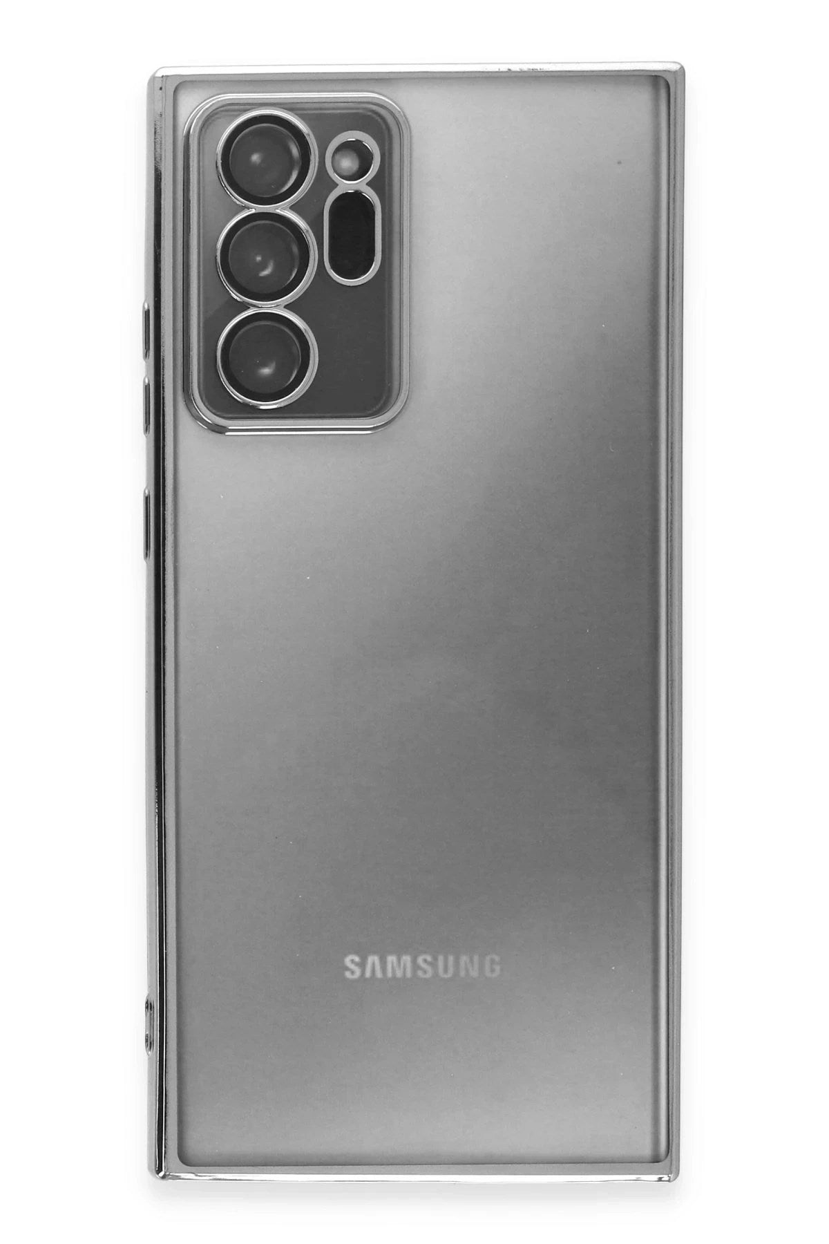 Mey İthalat® Samsung Galaxy Note 20 Ultra Kılıf Lensli Silikon - Gümüş