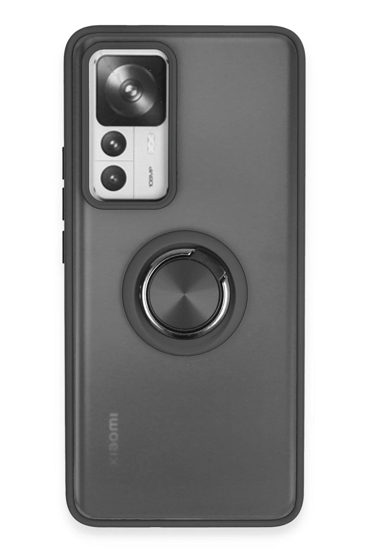 Mey İthalat® Mi 12T Pro Kılıf Montreal Yüzüklü Silikon Kapak - Siyah