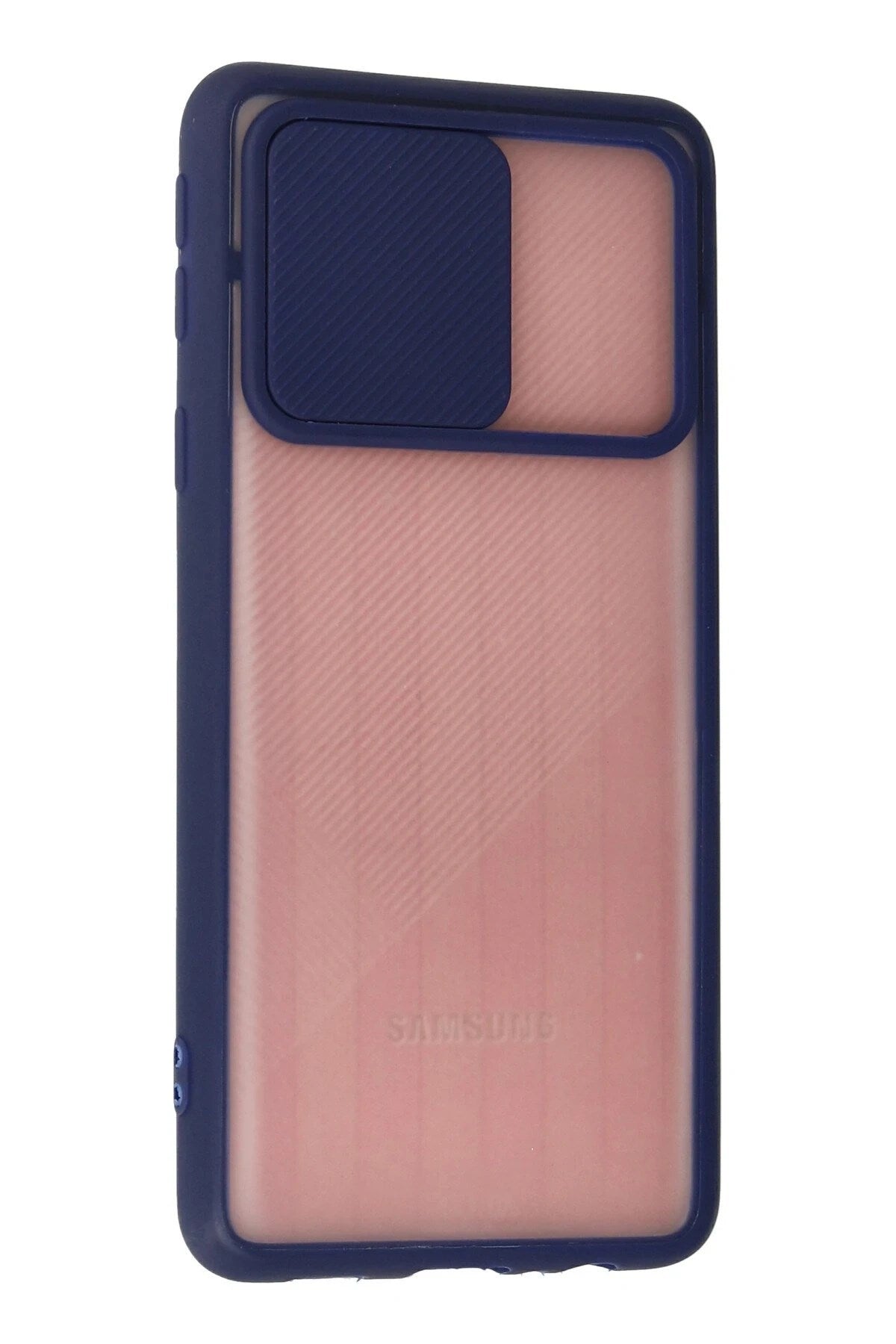 Mey İthalat® Samsung Galaxy A01 Core Kılıf Palm Buzlu Kamera Sürgülü Silikon - Lacivert