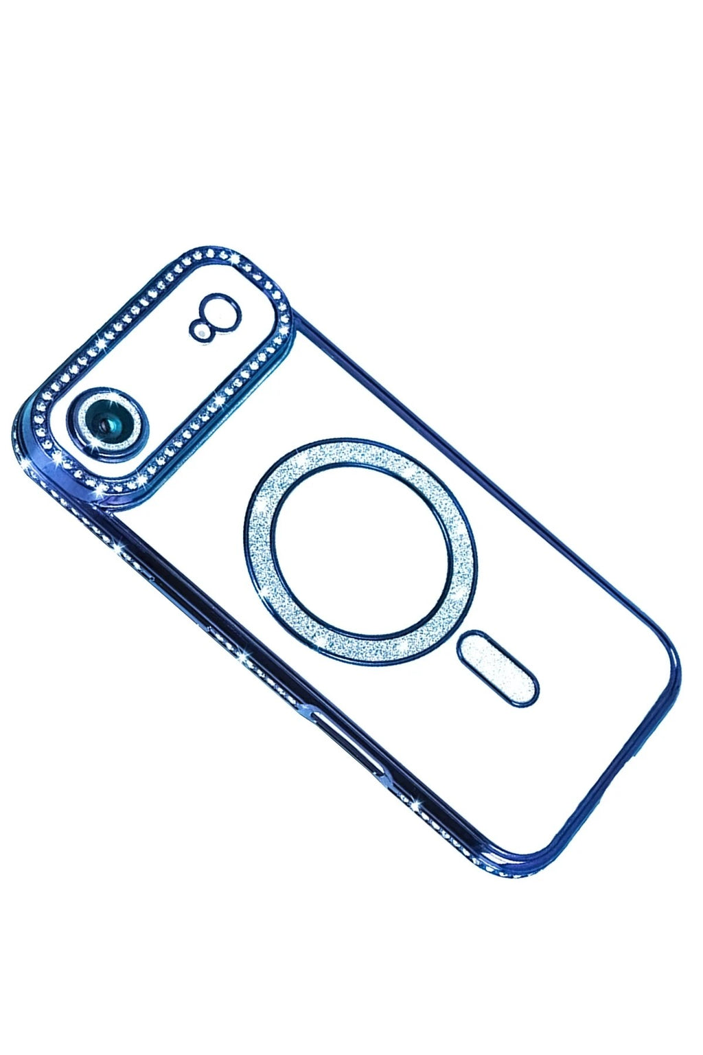 Mey İthalat® iPhone 17 Air Joke Simli Magneticsafe Kılıf - Mavi