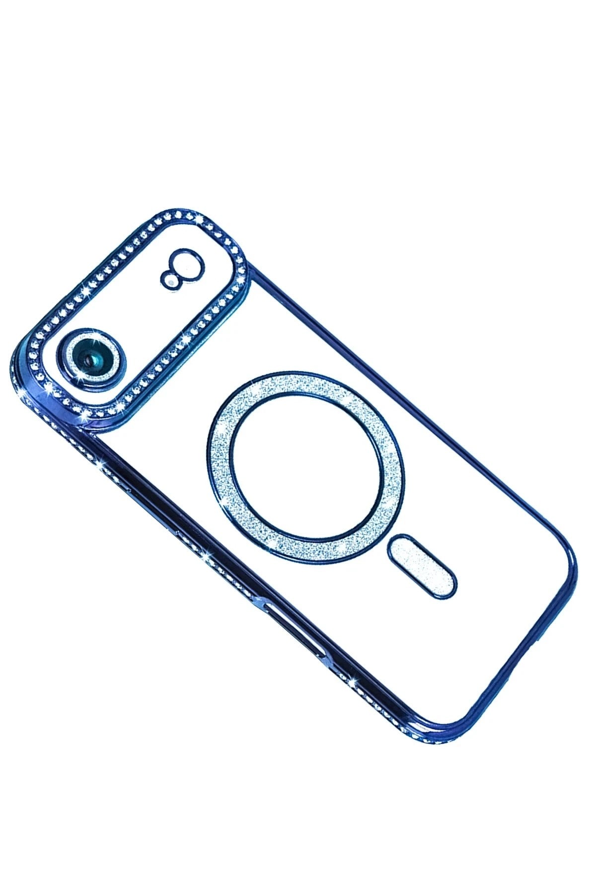 Mey İthalat® iPhone 17 Air Joke Simli Magneticsafe Kılıf - Mavi