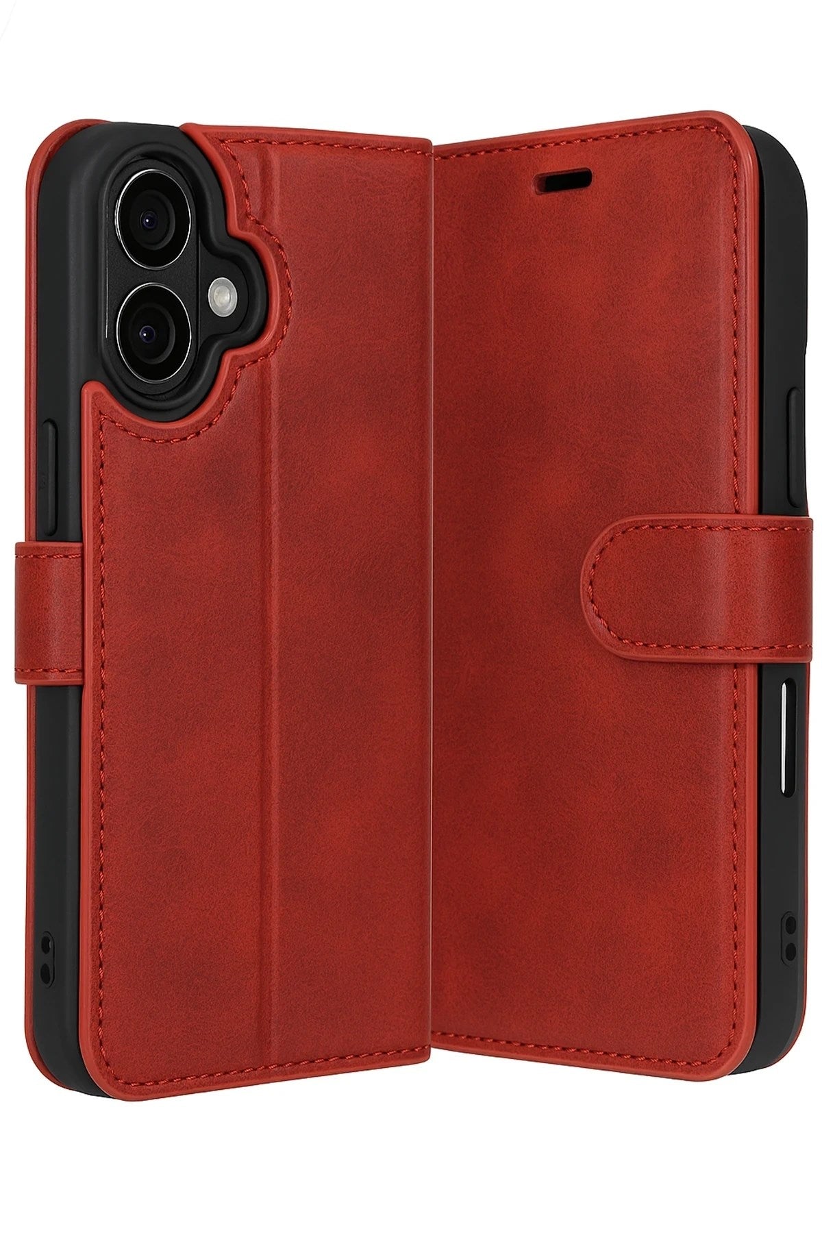 Mey İthalat® iPhone 17 Trend S Plus Kapaklı Kılıf - Kırmızı