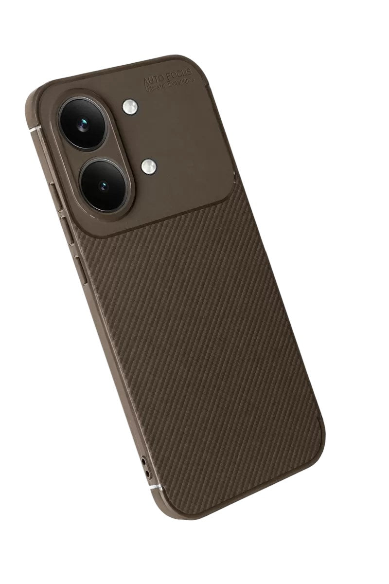 Mey İthalat® Poco X8 Pro Max Auto Focus Karbon Kapak - Kahverengi