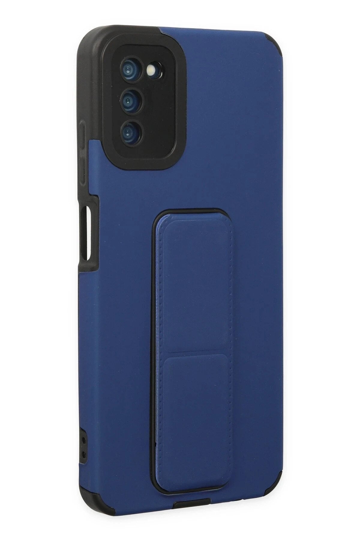 Mey İthalat® Samsung Galaxy A03S Kılıf Mega Standlı Silikon - Mavi