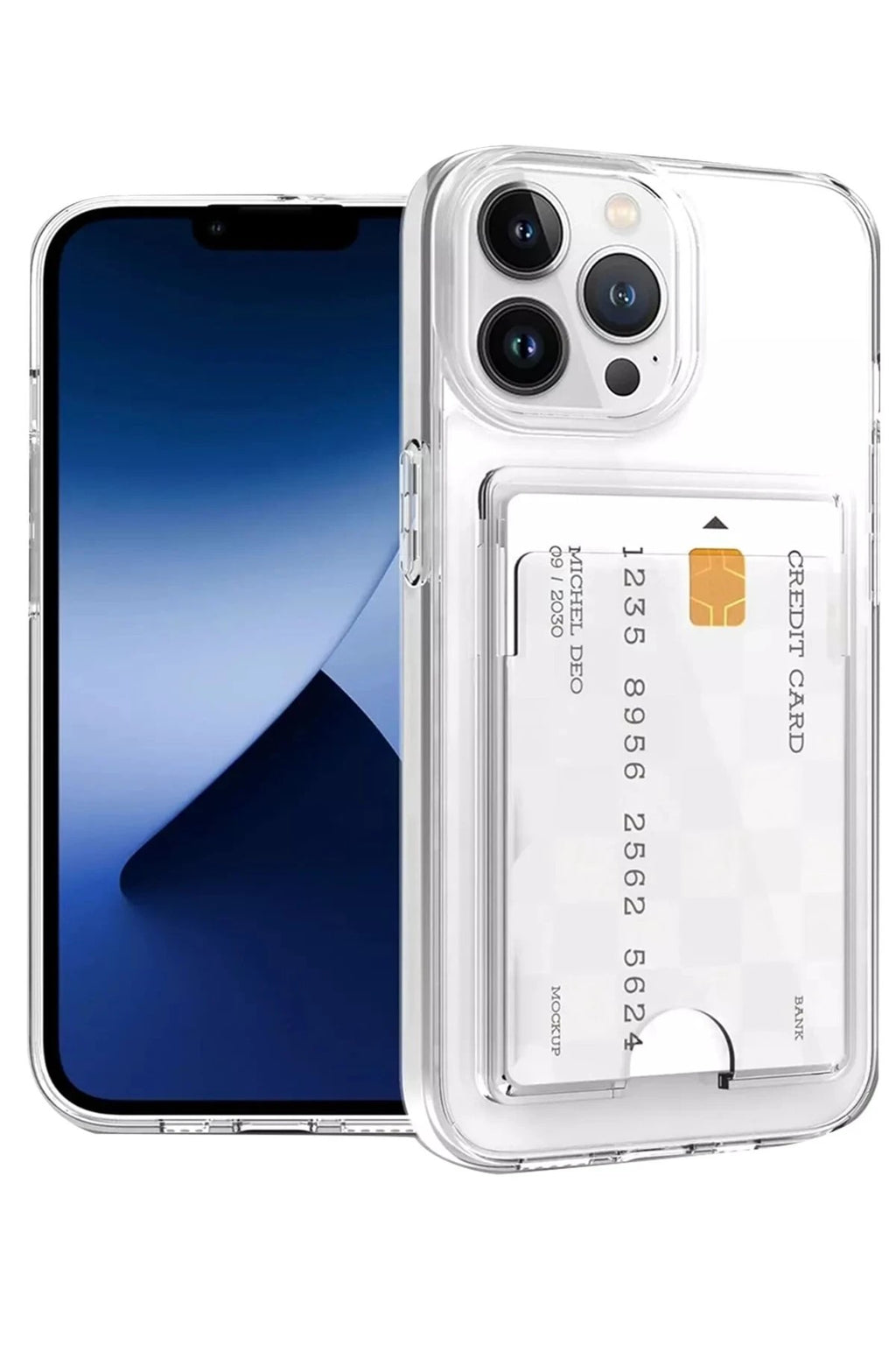 Mey İthalat® iPhone 14 Pro Kılıf Kart Şeffaf Silikon - Şeffaf