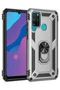 Mey İthalat® Huawei Y6P Kılıf Sofya Yüzüklü Silikon Kapak - Gümüş
