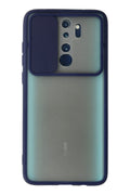 Mey İthalat® Redmi Note 8 Pro Kılıf Palm Buzlu Kamera Sürgülü Silikon - Lacivert
