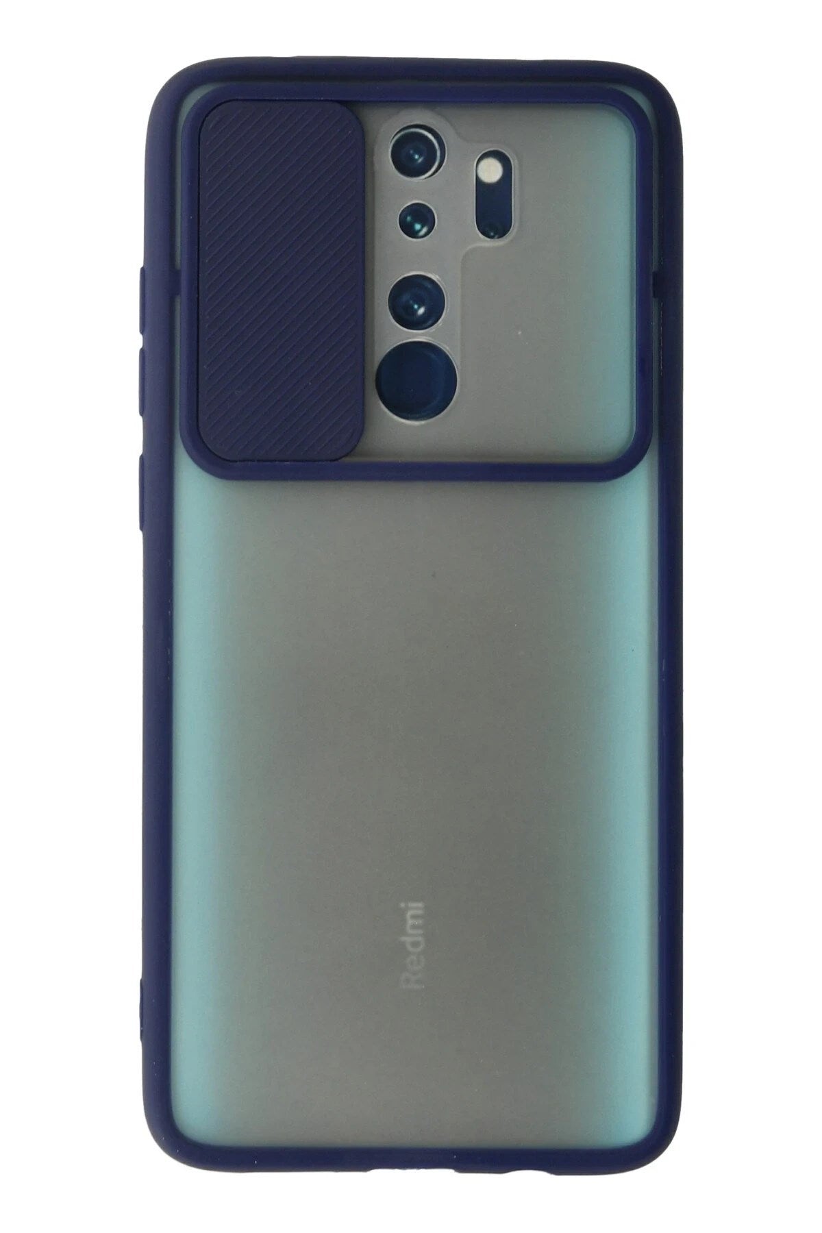 Mey İthalat® Redmi Note 8 Pro Kılıf Palm Buzlu Kamera Sürgülü Silikon - Lacivert