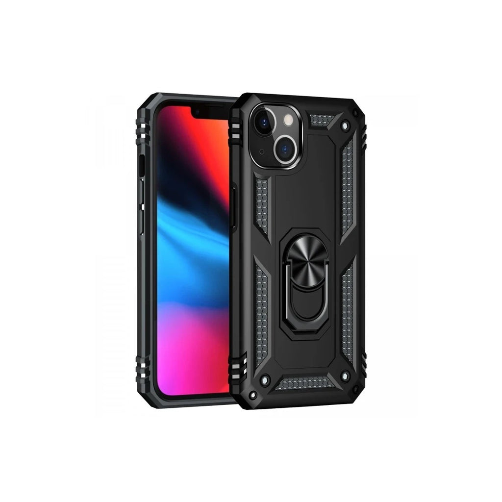 Mey İthalat® iPhone 14 Plus Kılıf Sofya Yüzüklü Silikon Kapak - Siyah