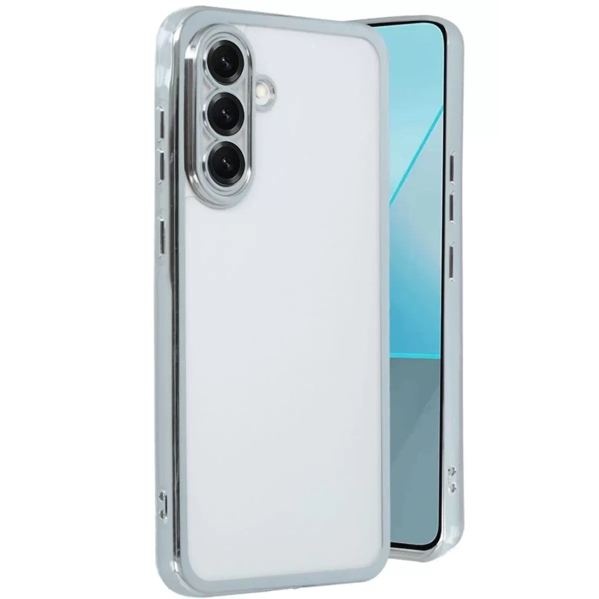 Mey İthalat® Samsung Galaxy A56 Kılıf Lensli Silikon - Gümüş