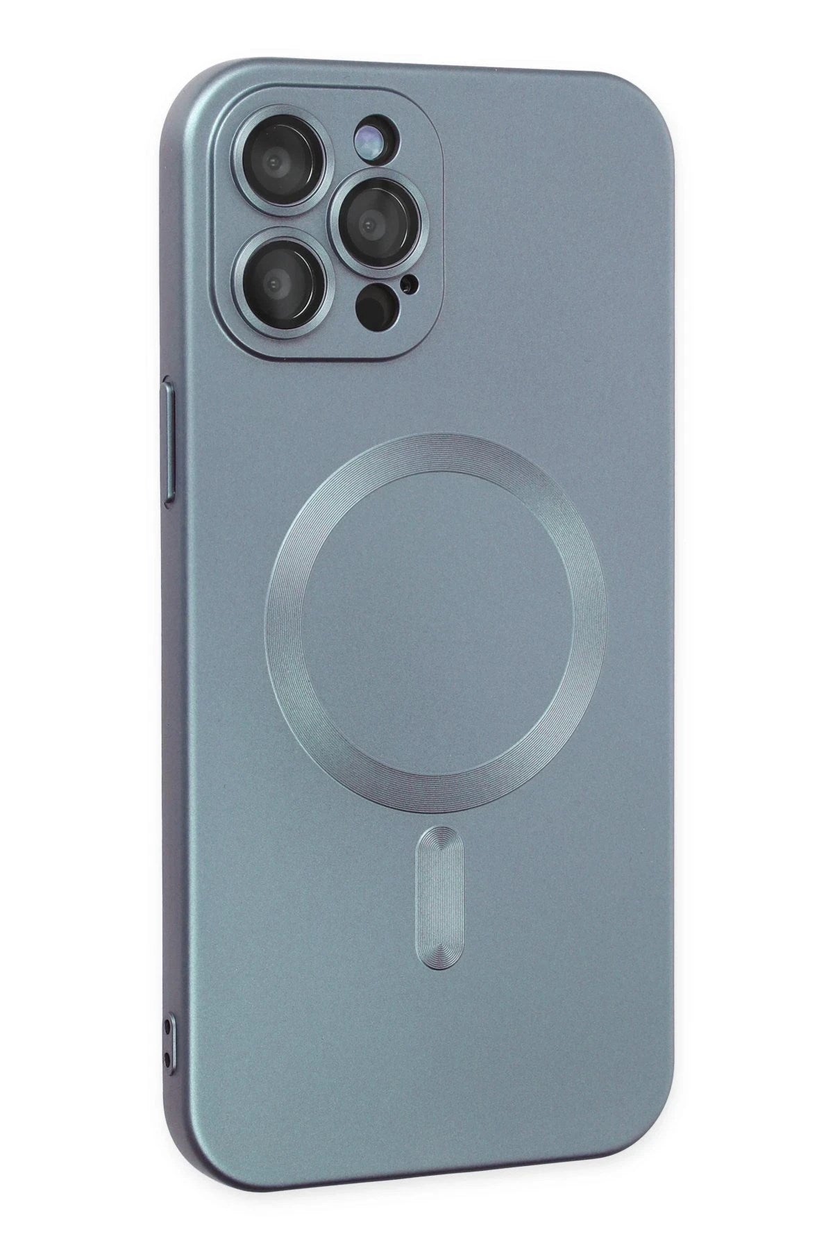 Mey İthalat® iPhone 12 Pro Max Kılıf Moshi Lens Magneticsafe Silikon - Sierra Blue
