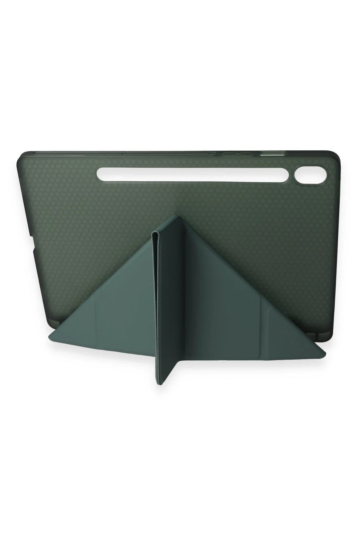 Mey İthalat® Samsung Galaxy T870 Tab S7 11 Kılıf Kalemlikli Mars Tablet Kılıfı - Koyu Yeşil