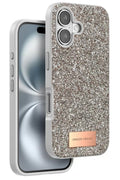 Mey İthalat® iPhone 16 Bright Simli Kapak - Gold