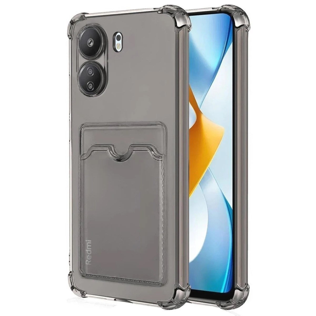 Mey İthalat® Redmi 13C Kılıf Kart Şeffaf Silikon - Şeffaf