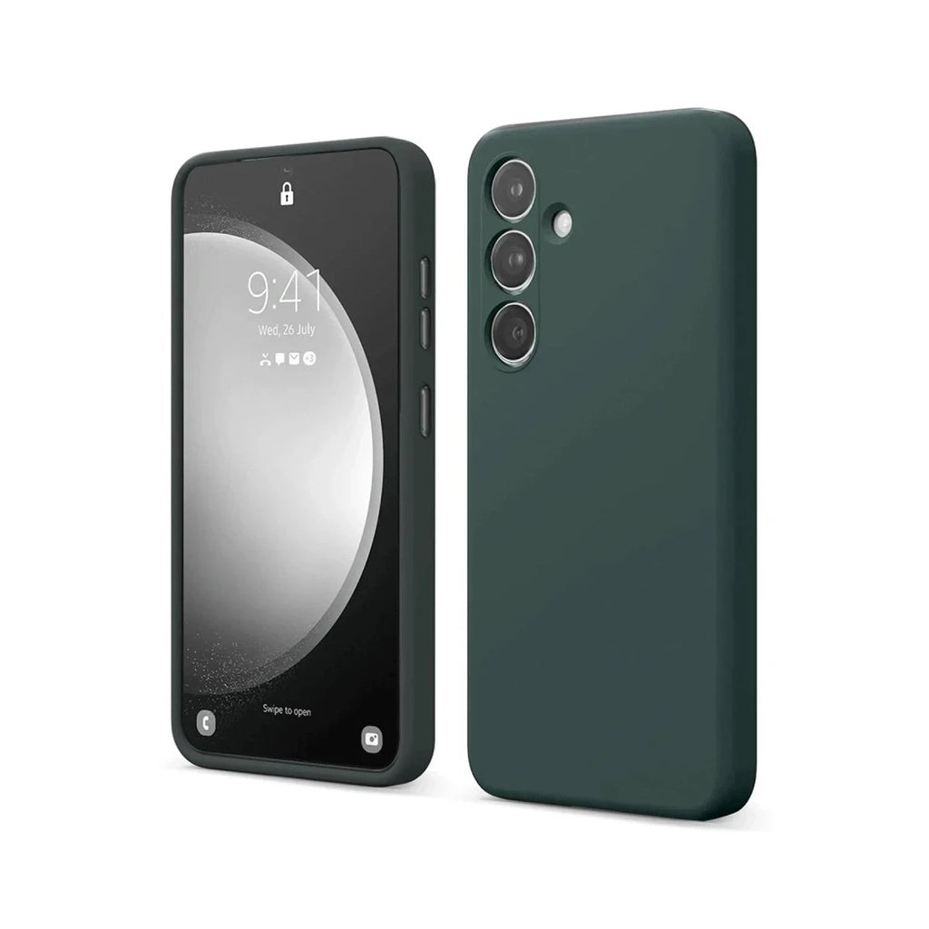 Mey İthalat® Samsung Galaxy S24 FE Kılıf First Silikon - Koyu Yeşil