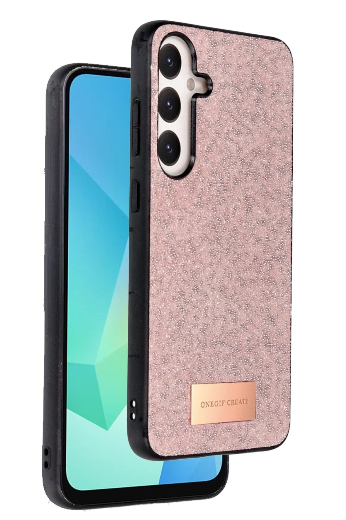 Mey İthalat® Samsung Galaxy S24 FE Bright Simli Kapak - Pembe