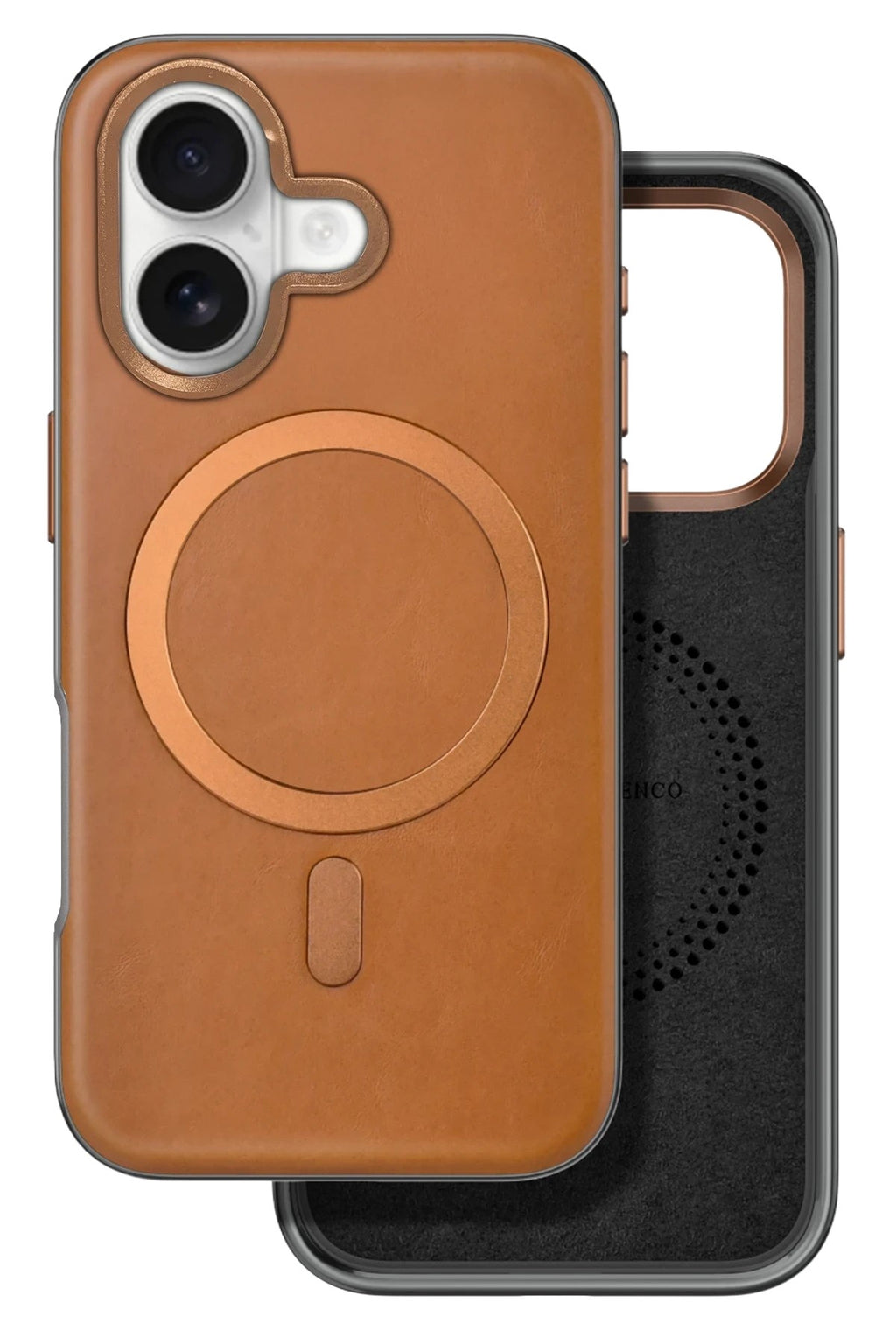Mey İthalat® iPhone 16 Puskas Magsafe Kapak - Açık Kahve