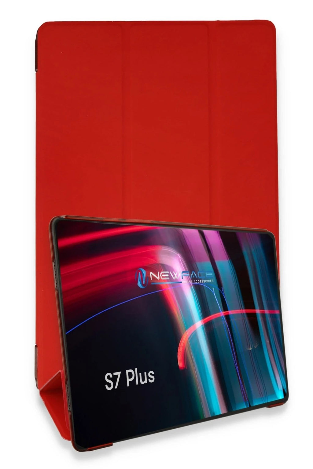 Mey İthalat® Samsung Galaxy T970 Tab S7 Plus 12.4 Kılıf Tablet Smart Kılıf - Kırmızı