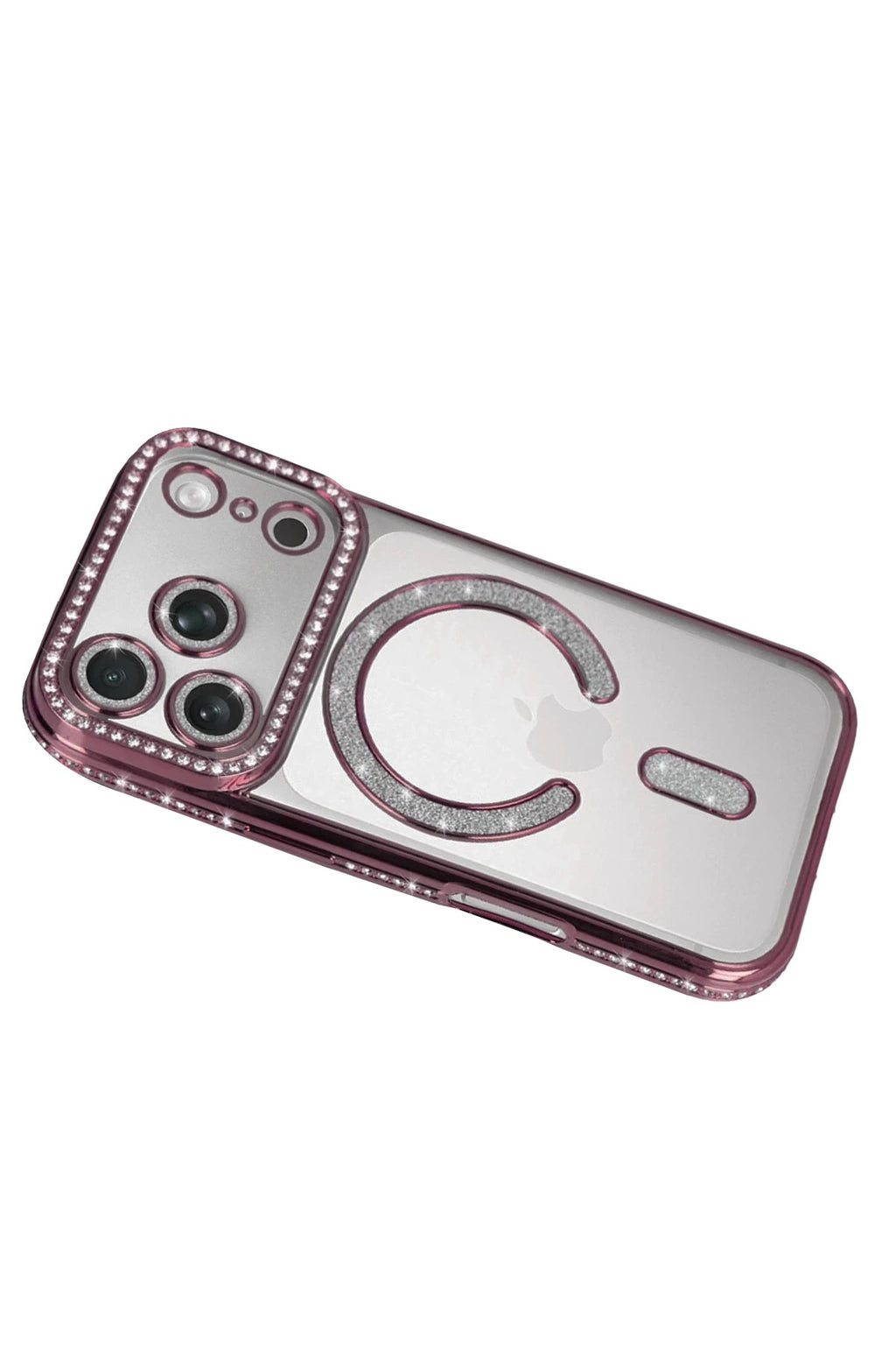 Mey İthalat® iPhone 17 Pro Max Joke Simli Magneticsafe Kılıf - Pembe