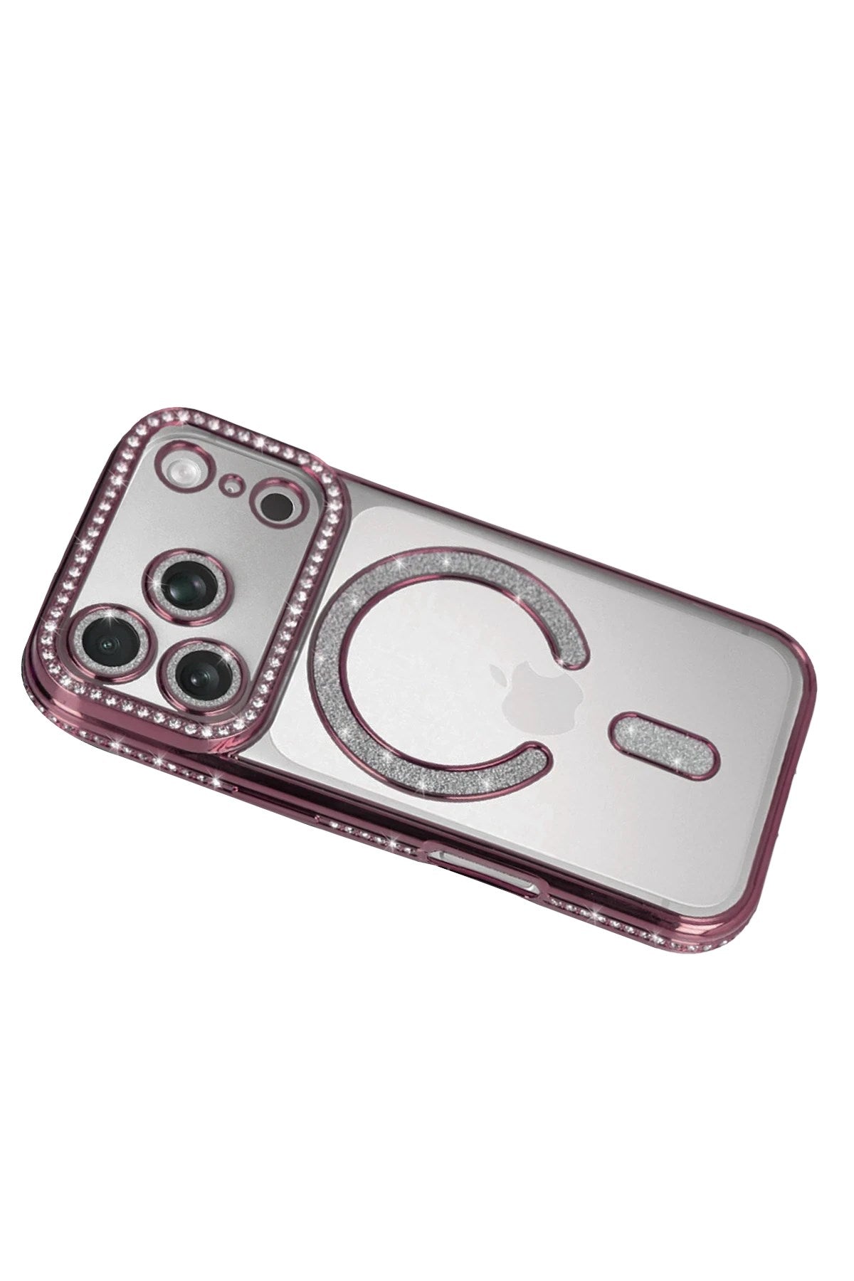 Mey İthalat® iPhone 17 Pro Max Joke Simli Magneticsafe Kılıf - Pembe