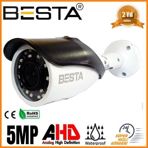 Gerçek 5 Mp Metal Kasa 4 Kameralı Ahd Güvenlik Seti 250 GB HDD Dahil