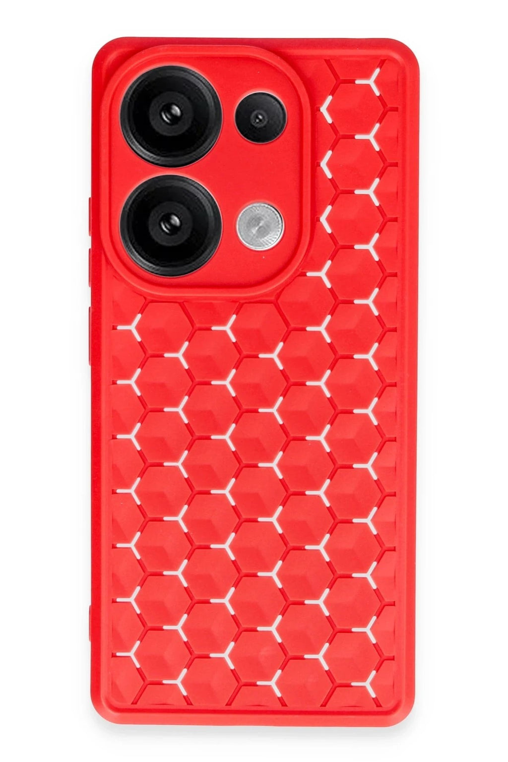 Mey İthalat® Redmi Note 13 Pro 4G Kılıf Petek Silikon Kapak - Kırmızı