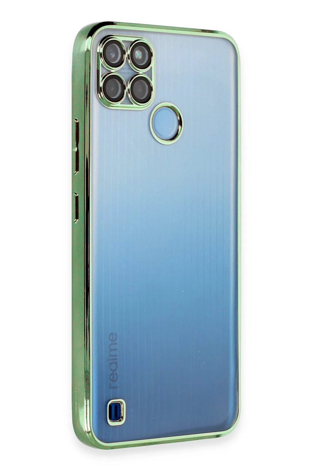Mey İthalat® Realme C25Y Kılıf Lensli Silikon - Yeşil