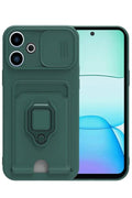 Mey İthalat® Redmi 13 4G Kılıf Zuma Kartvizitli Yüzüklü Silikon - Yeşil
