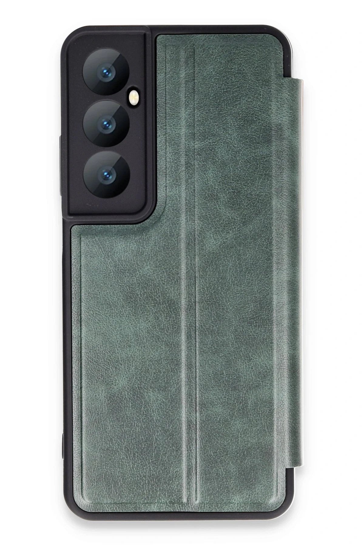 Mey İthalat® Realme C65 Kılıf Flip Cover - Koyu Yeşil