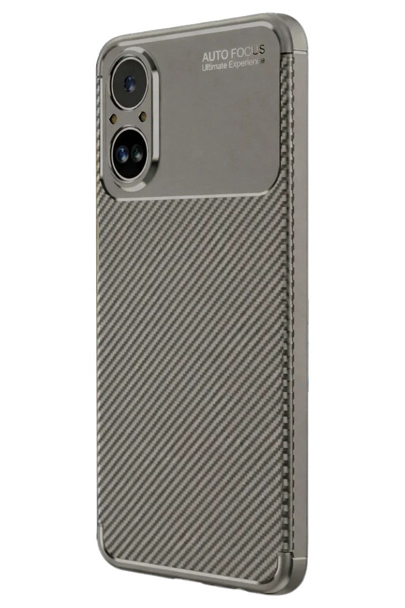 Mey İthalat® Realme 12 Lite Kılıf Auto Focus Karbon Kapak - Gri