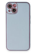 Mey İthalat® iPhone 14 Plus Kılıf Coco Deri Silikon Kapak - Sky Blue