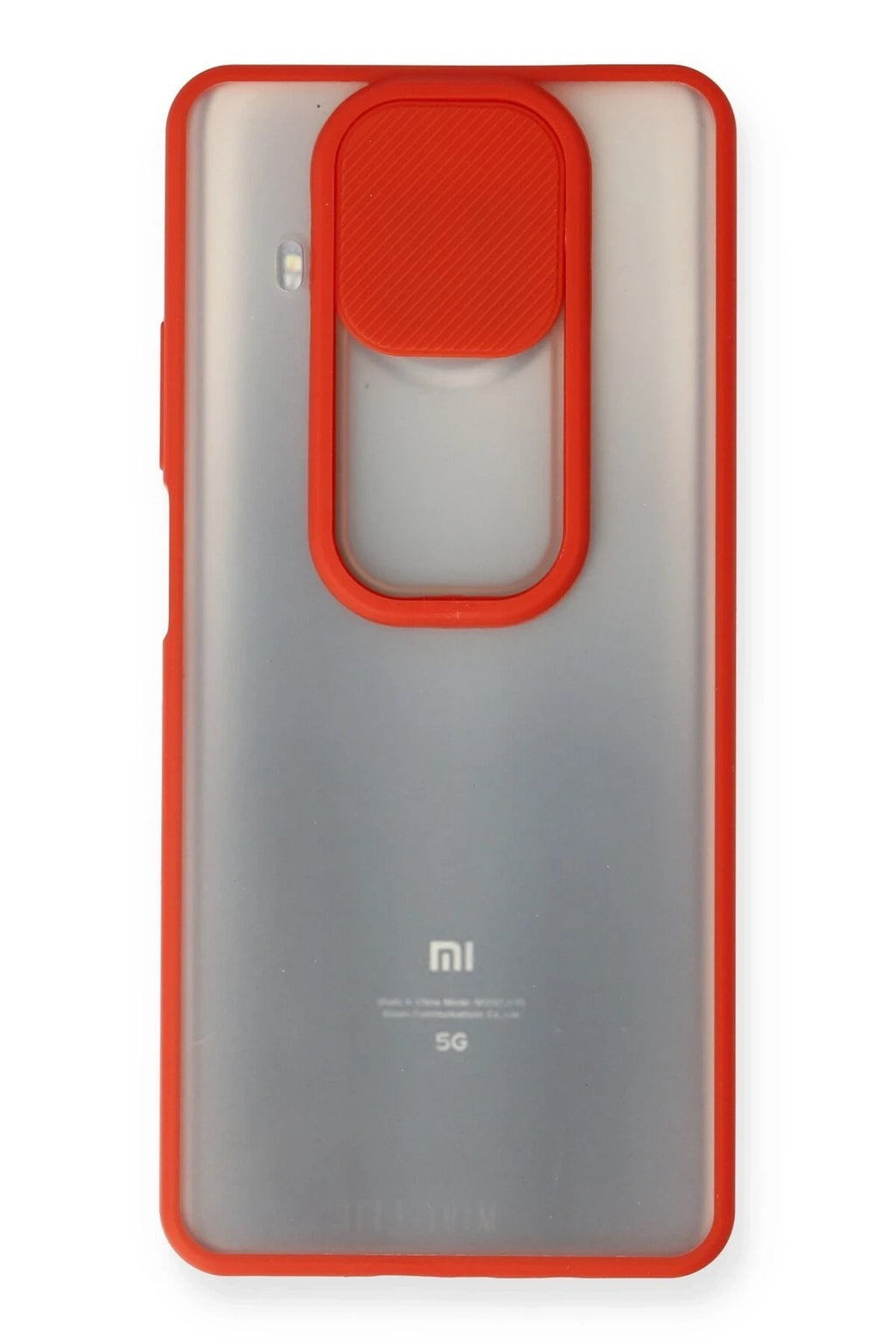 Mey İthalat® Mi 10T Lite Kılıf Palm Buzlu Kamera Sürgülü Silikon - Kırmızı