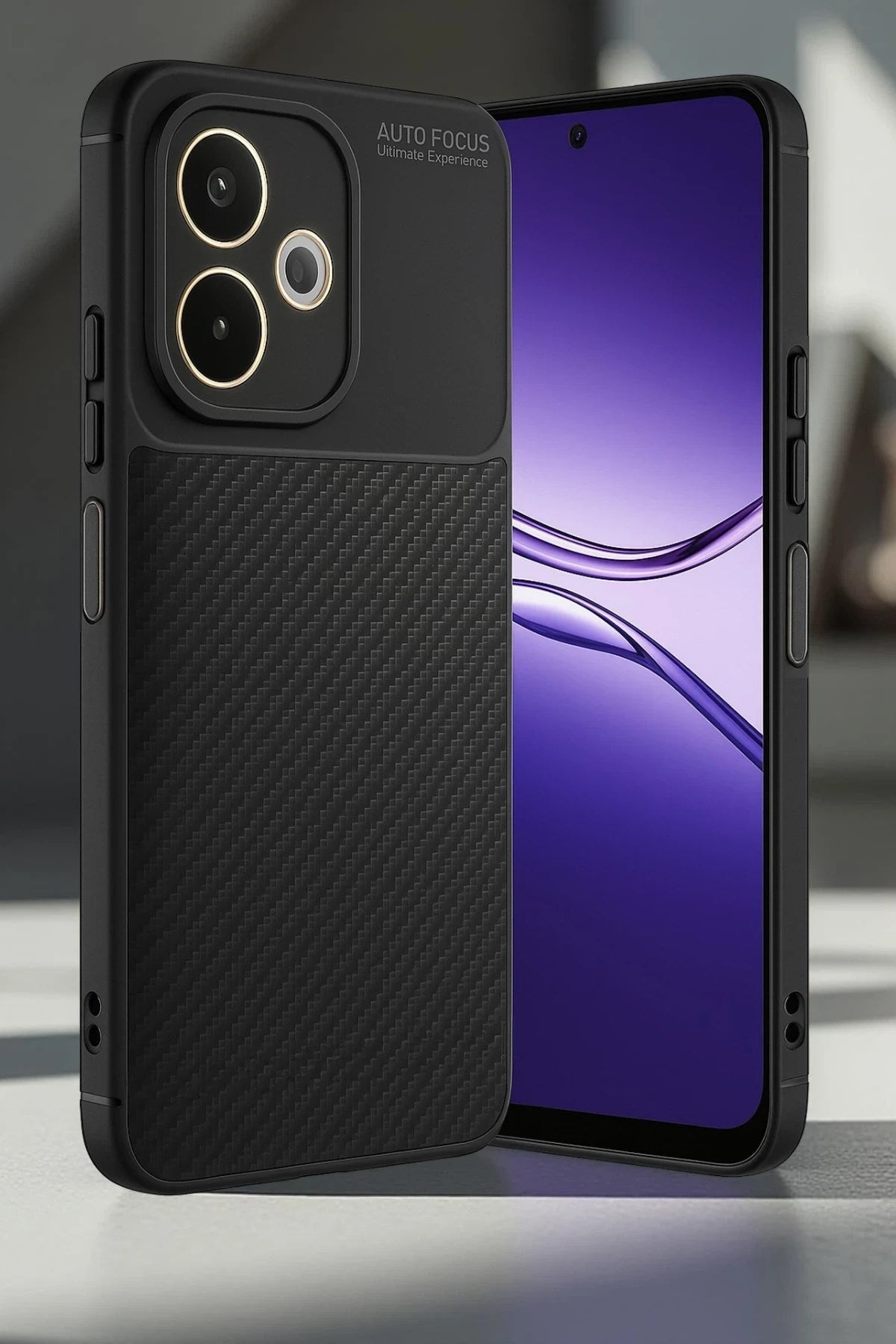 Mey İthalat® A5 Pro 4G Kılıf Auto Focus Karbon Kapak - Siyah