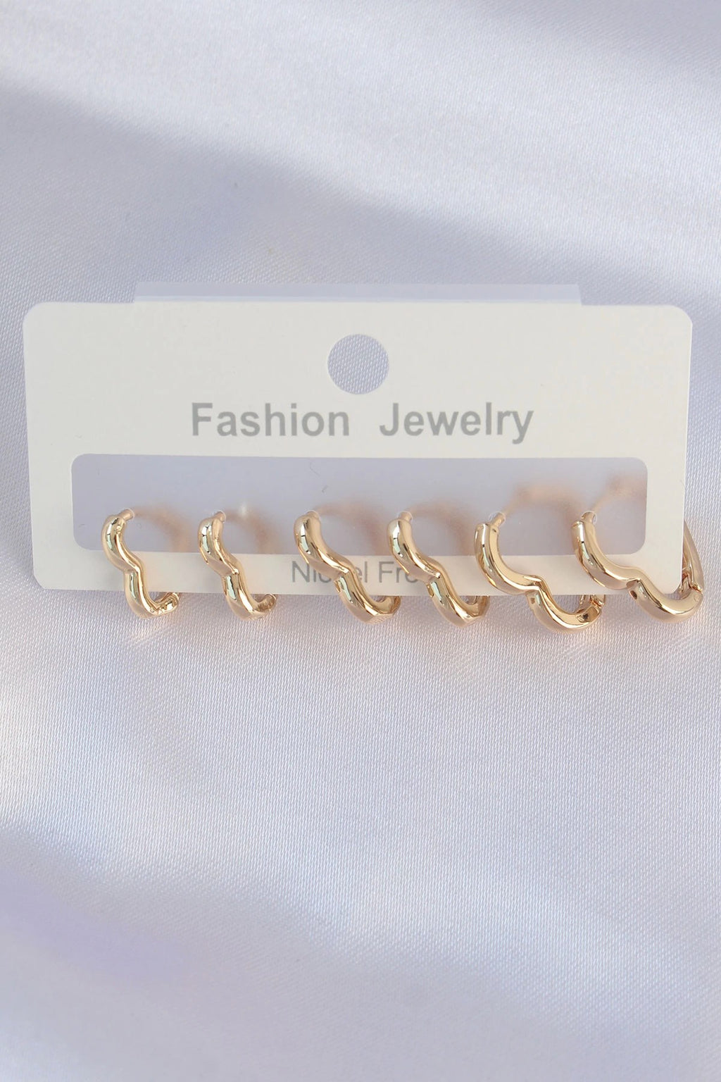 Mey İthalat® Pirinç Gold Renk Kalp Model Küpe Seti