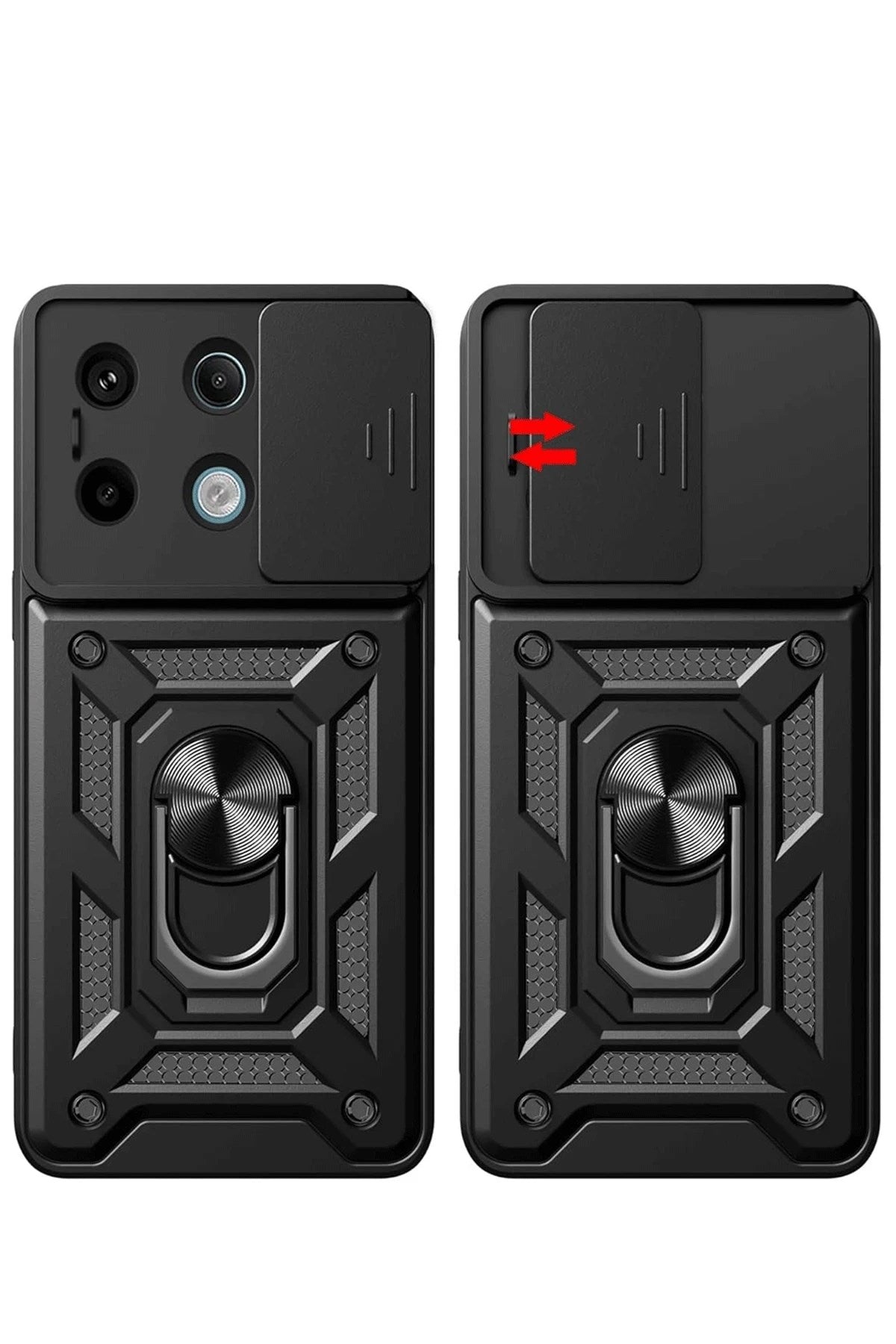 Mey İthalat® Redmi Note 13 Pro 4G Pars Lens Yüzüklü Silikon - Siyah