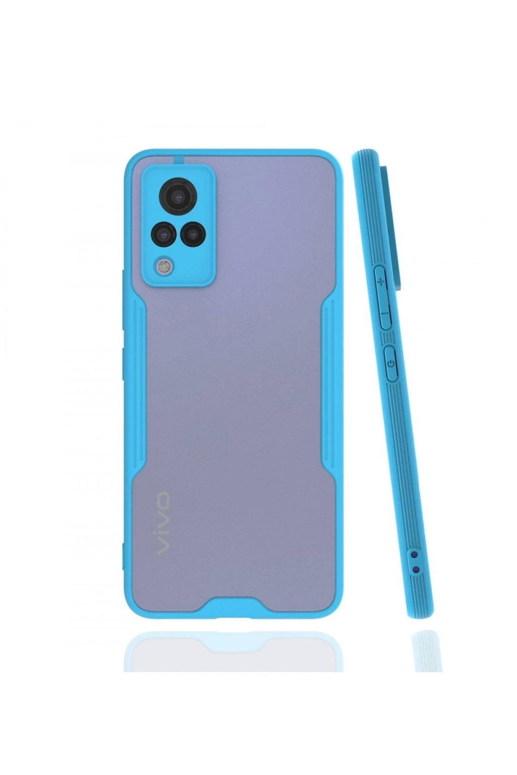 Mey İthalat® Vivo V21 Kılıf Platin Silikon - Mavi