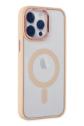 Mey İthalat® iPhone 14 Pro Max Kılıf Room Magneticsafe Silikon - Pudra