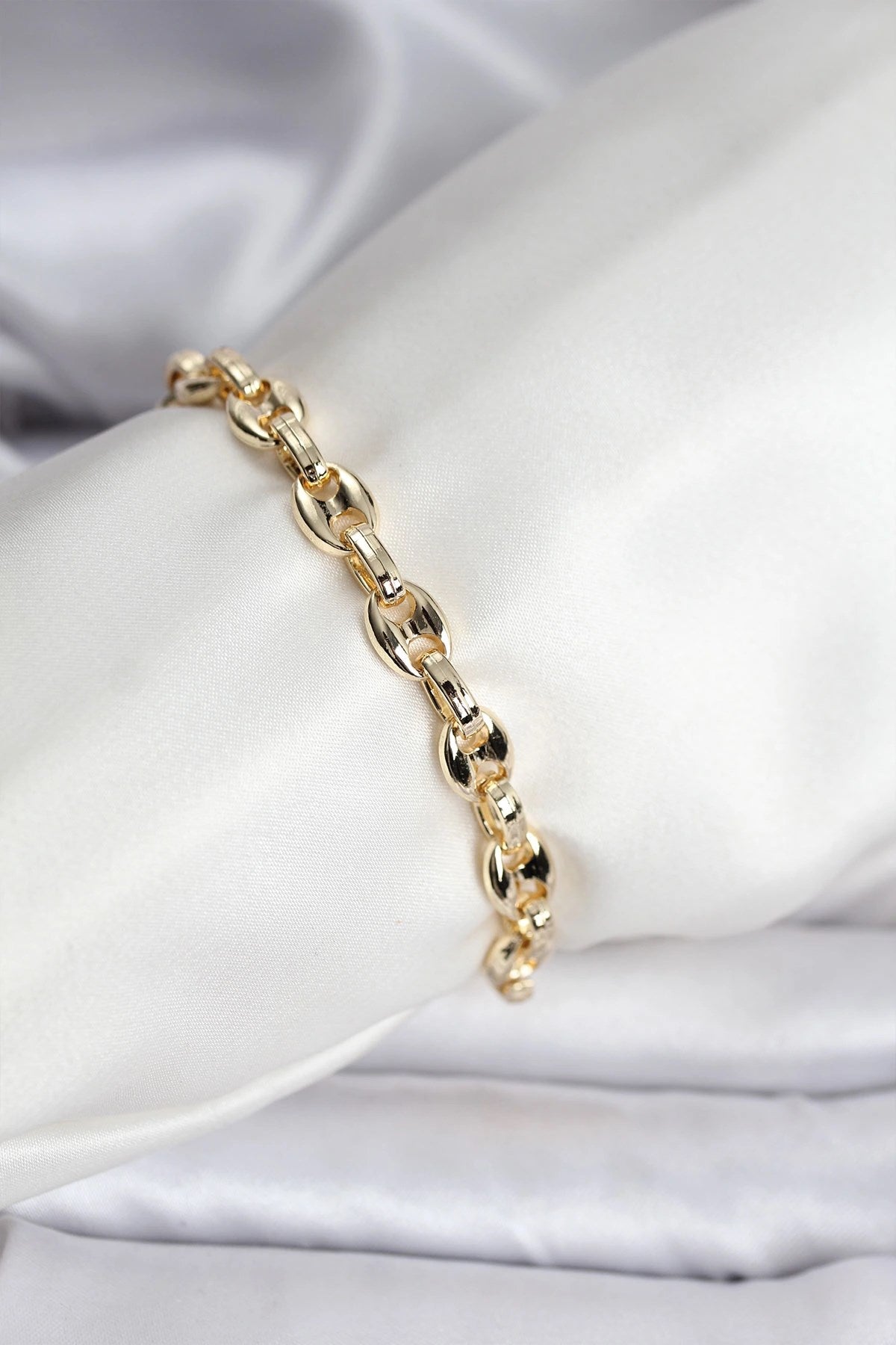 Mey İthalat® 14K Gold Renk Kaplama Kahve Çekirdeği Model CM Kadın Bileklik